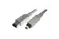 Preview: DINIC FireWire 400 Kabel 6 polig auf 4 polig Stecker, Anschlusskabel IEEE 1394, grau, 1m